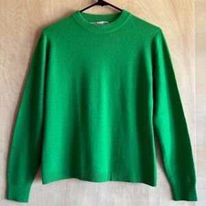 Vintage Ballantyne 100% Cashmere Sweater Emerald Green Scotland Quiet Luxury Sm